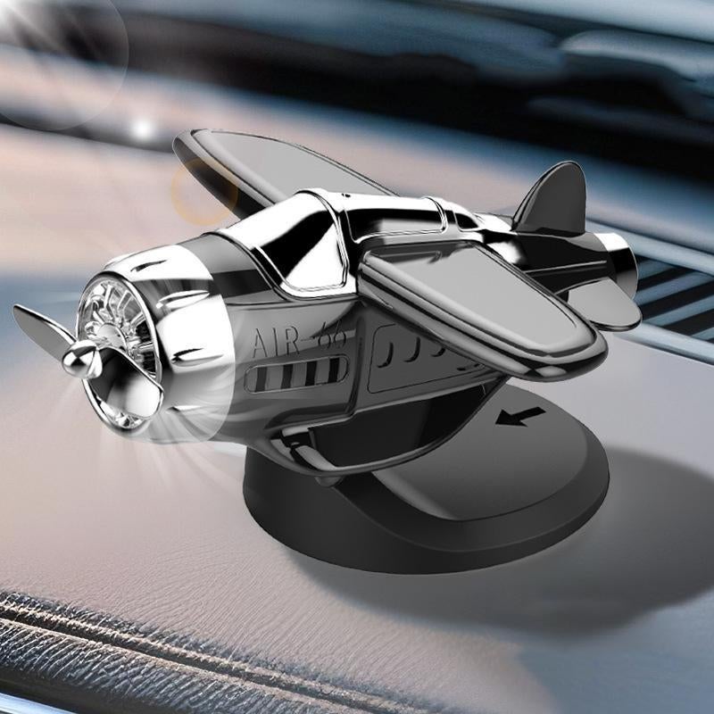 Car Dashboard Drifting Rotating Airplane Ornament, Drifting Solar Rotating Airplane Ornaments for Car Interior Dashboard Accessories Gifts - Image 1